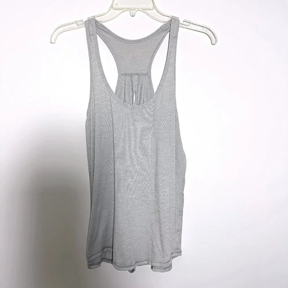 RARE Lululemon Open Tie Back Tank Top Light Gray 6